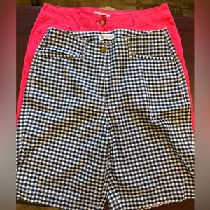 Kim Rogers Black and White Gingham Shorts and a pink pair size 8 stretch